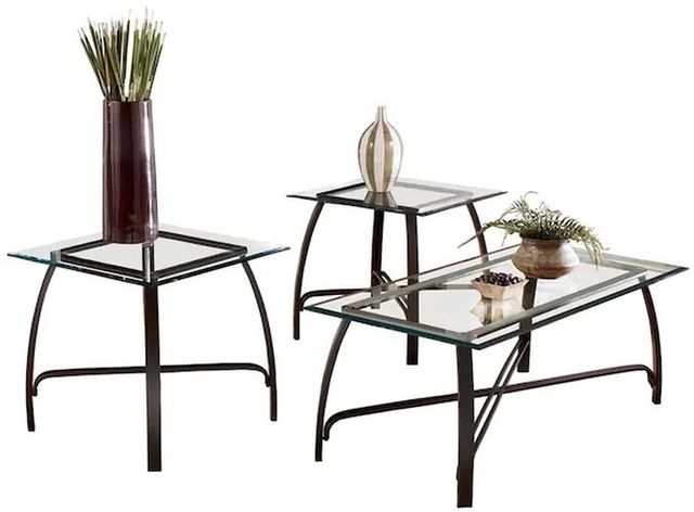Signature Design by Ashley® Liddy 3 Piece Bronze Occasional Table Set  0