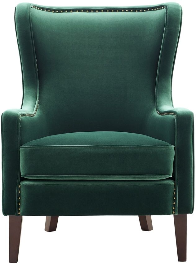 Roscoe Green Wingback Chair