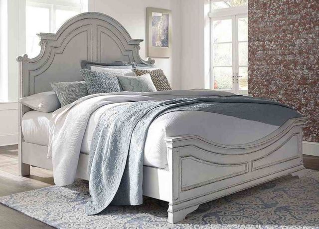 Liberty Furniture Magnolia Manor Antique White King Panel Bed-1
