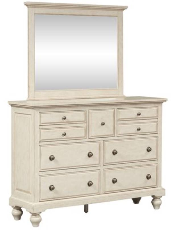 Liberty High Country Antique White Dresser & Mirror
