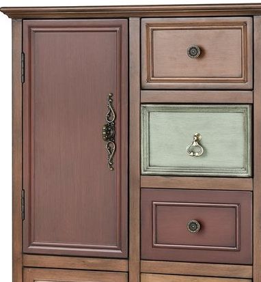 Stein World Engell Mahogany Tone Stain with Multi-Colored Hand Painted Drawers Chest 1