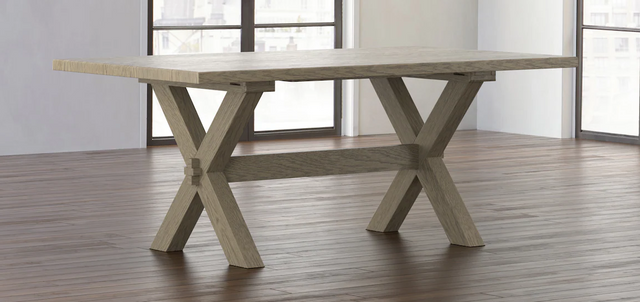 Bassett Furniture® Crossbuck Storm Grey Oak Dining Table 1