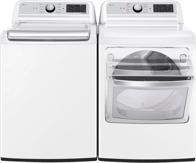 LG 7405 Series White Top Load Washer & Gas Dryer Package