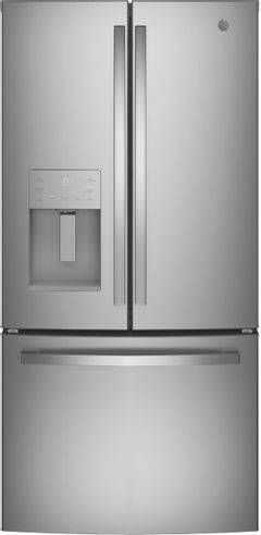 GE® 33 in. 23.6 Cu. Ft. Fingerprint Resistant Stainless Steel French Door Refrigerator