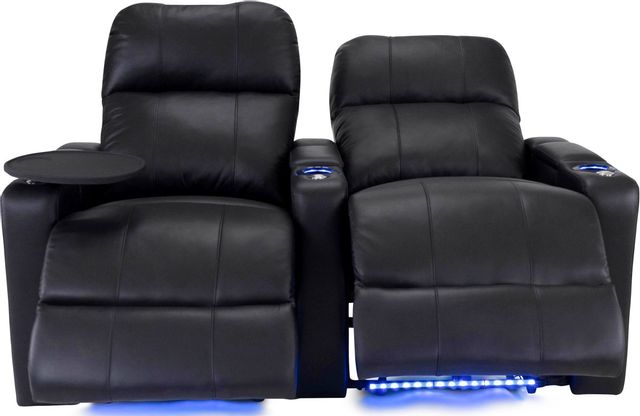 RowOne Prestige Home Entertainment Seating Black 2-Chair Straight Row 1