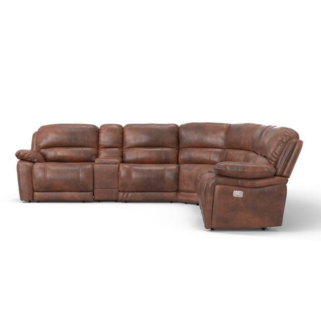 Cheers Lexington 7-Piece Leather Power Reclining Sectional with Power Headrests-2