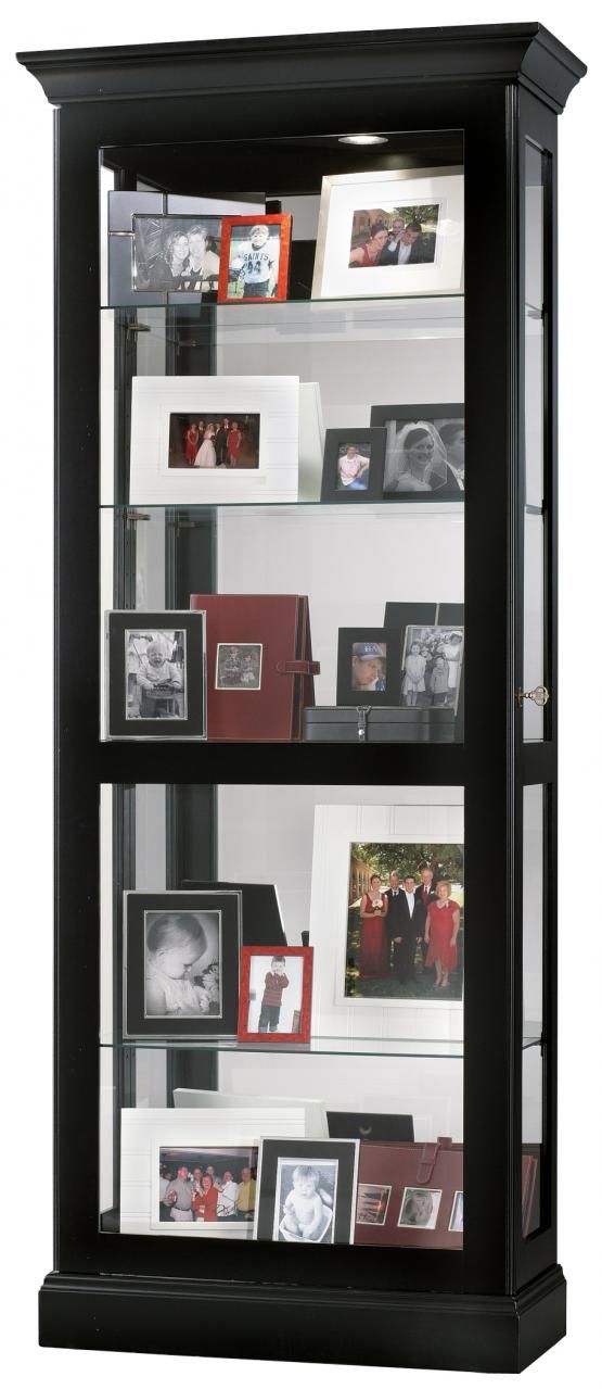 Howard Miller® Berends Black Satin Curio Cabinet-0