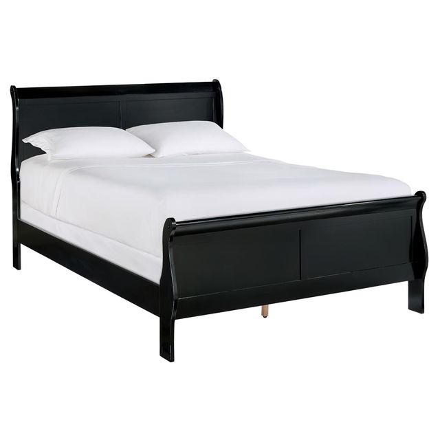 Homelegance Mayville Black Queen Sleigh Bed, Dresser, Mirror & Nightstand-1