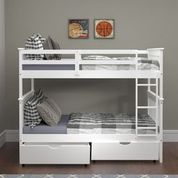 Donco Kids White Full/Full Mission Bunkbed with Dual Underbed Drawers-3