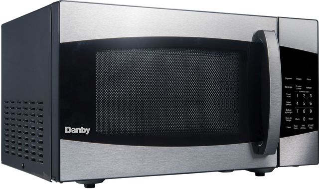 Danby® 0.9 Cu. Ft. Black with Stainless Countertop Microwave 1