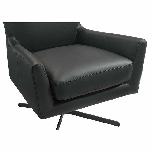 New Classic Acadia Black Leather Swivel Chair-3
