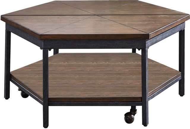Steve Silver Co.® Ultimo Mocha Hexagon Lift-Top Cocktail Table with Casters 2