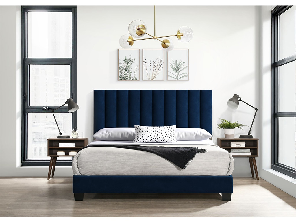 Queen bed deals frame with nightstands