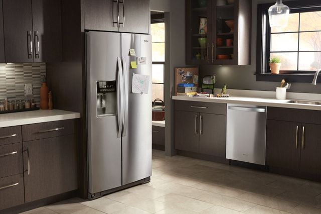 Whirlpool® 22.6 Cu. Ft. Fingerprint Resistant Stainless Steel Side-by-Side Counter Depth Refrigerator 3