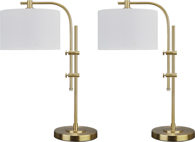 Signature Design by Ashley® Baronvale 2-Piece Brass Accent Lamp Set 0
