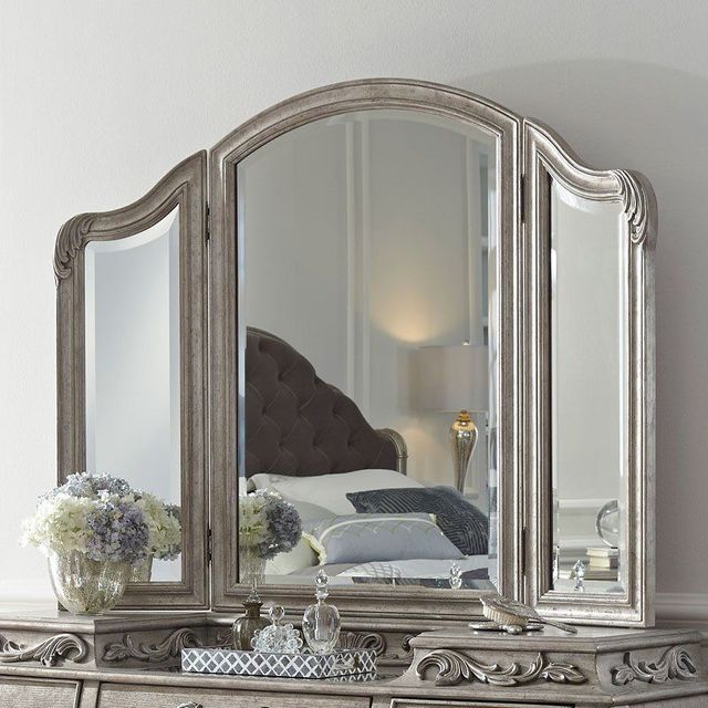 Pulaski Rhianna Aged Silver 3 Panel Vanity Mirror 1