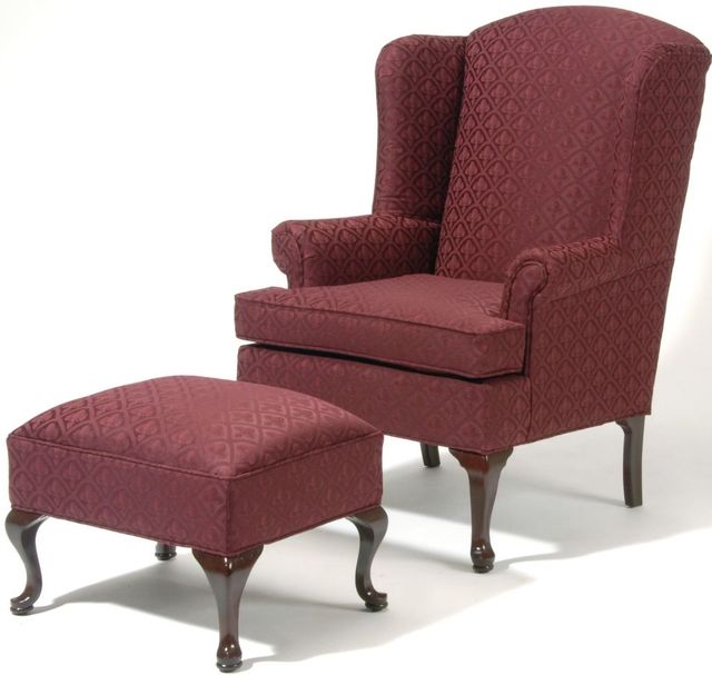Hughes Furniture Wing Back Chair and Ottoman
