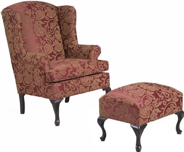 Hughes Furniture Wing Back Chair and Ottoman 1