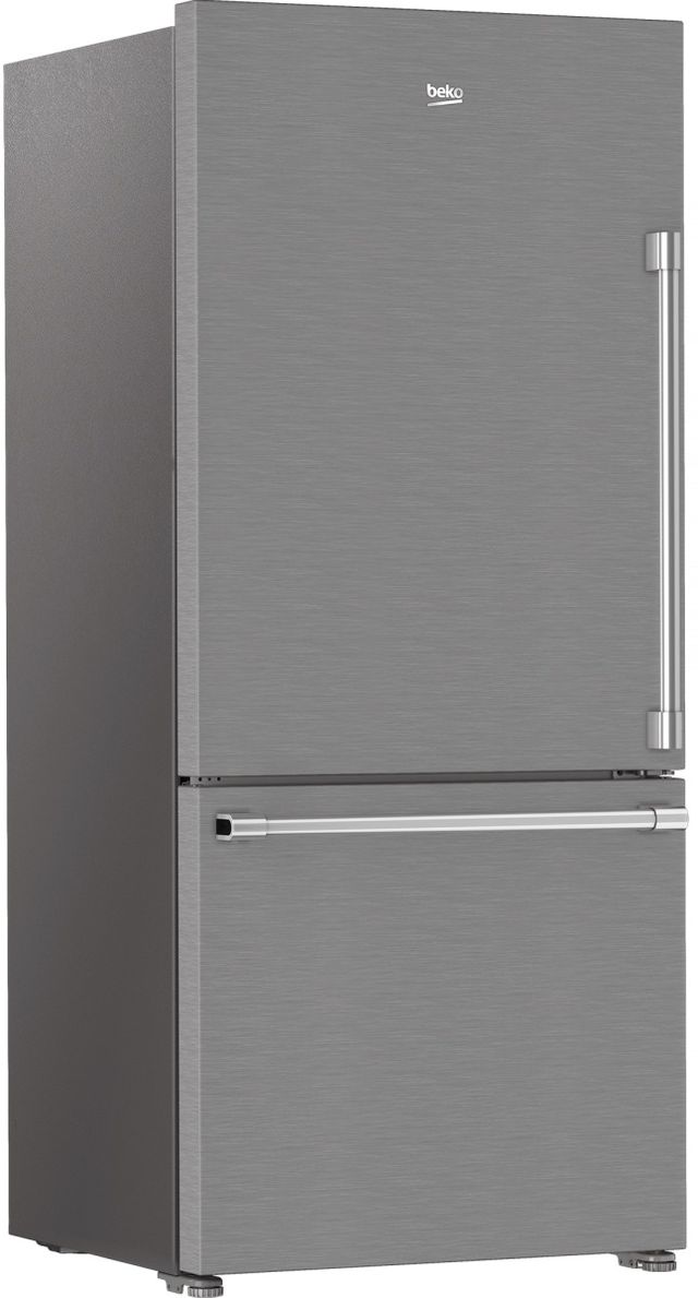 Beko 16.1 Cu. Ft. Fingerprint-Free Stainless Steel Counter Depth Bottom Freezer Refrigerator  1