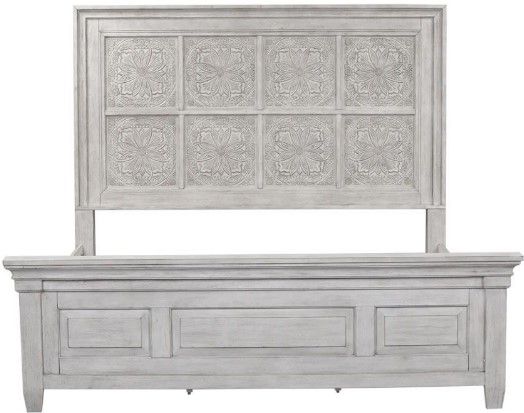 Liberty Heartland Antique White King Panel Bed