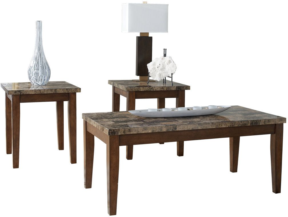 Signature Design by Ashley® Theo 3 Piece Warm Brown Occasional Table Set 