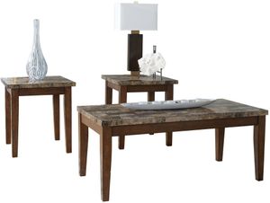 Signature Design by Ashley® Theo 3-Piece Warm Brown Occasional Table Set