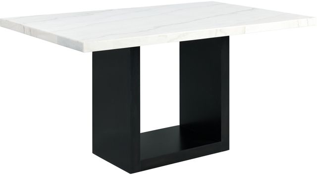 Elements International Valentino White Counter Height Dining Table with Black Base-0