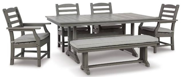 Signature Design by Ashley® Visola 6-Piece Gray Outdoor Dining Set