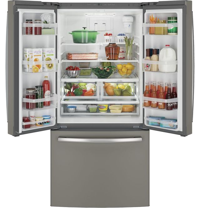 GE® Series 24.8 Cu. Ft. French Door Refrigerator-Slate-GNE25JMKES *Scratch and Dent Price $1188.00 Call for Availability* 1