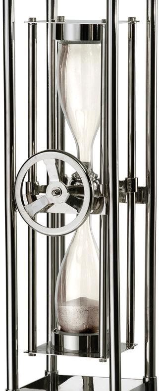 Howard Miller® Hourglass II Polished Chrome Metal Floor Clock 2