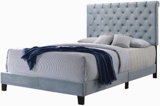 Coaster® Warner Slate Blue Queen Upholstered Bed