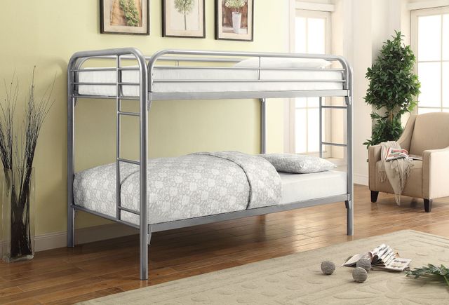 Coaster® Morgan Silver Twin Bunk Bed -1