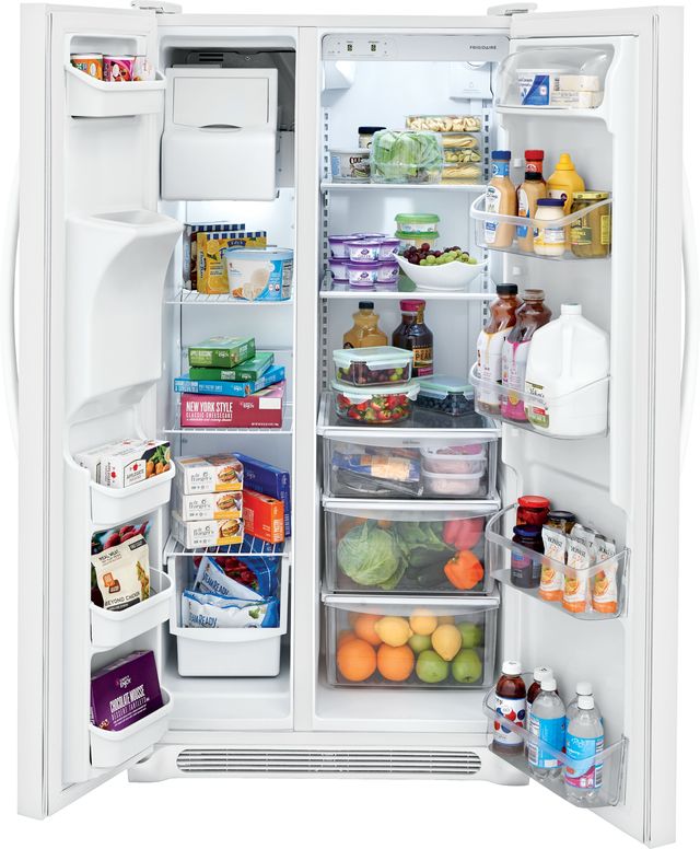 Frigidaire® 25.5 Cu. Ft. Pearl White Standard Depth Side by Side Refrigerator 10