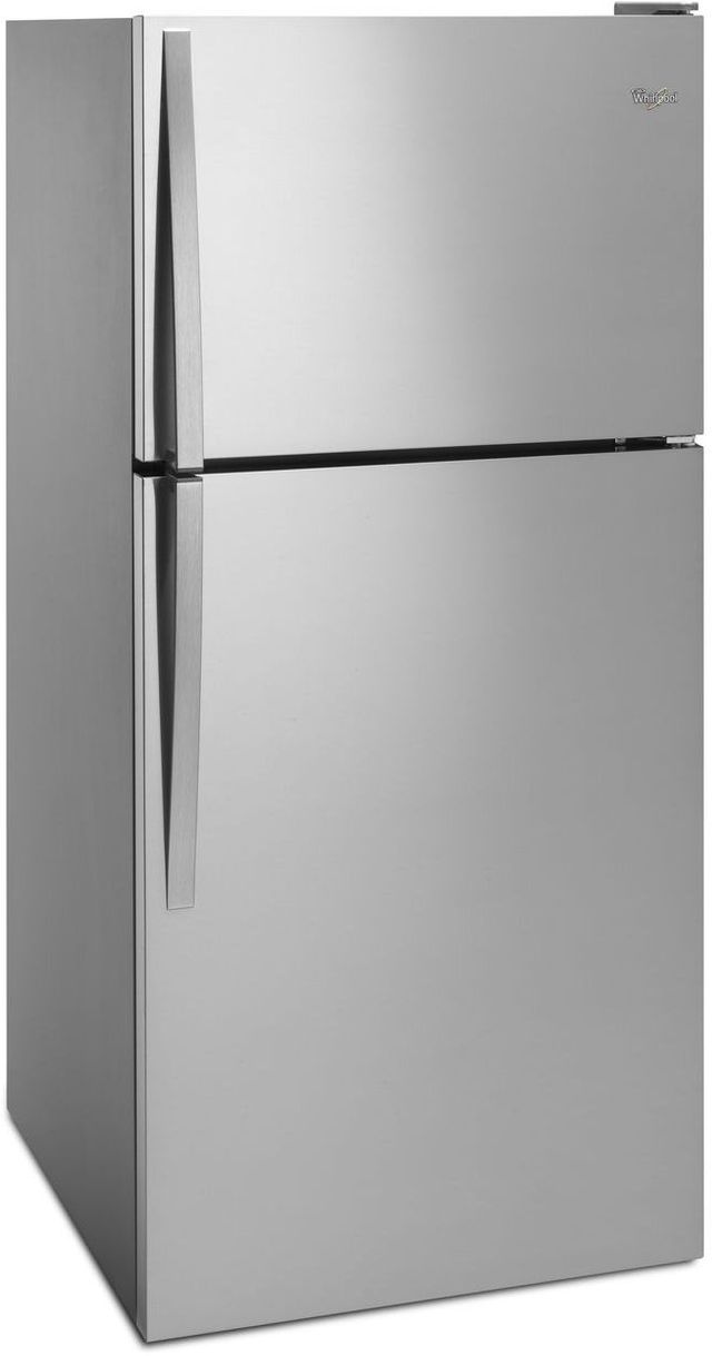 Whirlpool® 18.2 Cu. Ft. Monochromatic Stainless Steel Top Freezer Refrigerator 3
