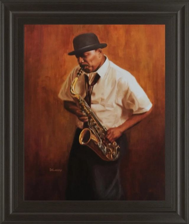 Classy Art Sax Player Wall Art 