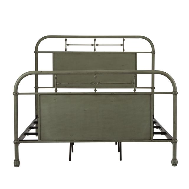 Liberty Vintage Green Metal Full Bed with Rails-2
