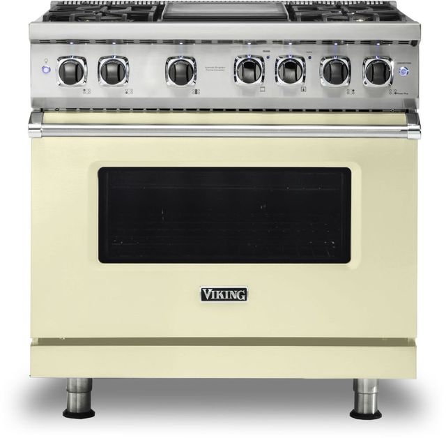 Viking® 5 Series 36" Vanilla Cream Pro Style Dual Fuel Natural Gas Range with 12" Griddle 0