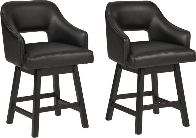 Signature Design by Ashley® Tallenger Black/Dark Brown Counter Height Stool-3