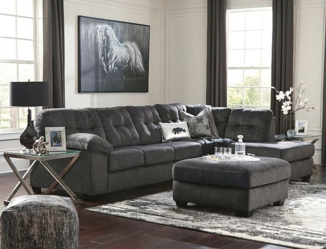 Signature Design by Ashley® Accrington 3-Piece Granite Sectional with Ottoman Set 3