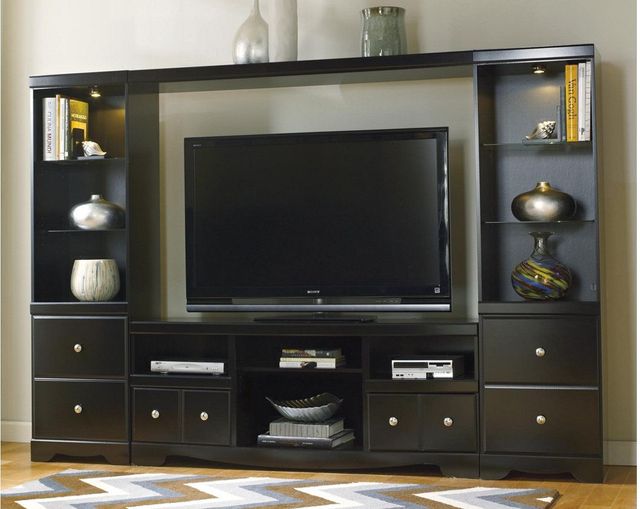 Signature Design by Ashley® Shay Black Large TV Stand 3