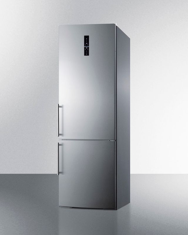 Summit® 10.8 Cu. Ft. Stainless Steel Built In Counter Depth Bottom Freezer Refrigerator 1