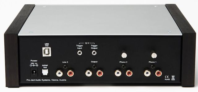 Pro-Ject Silver Phono Preamplifier with Eucalyptus Side Wooden Panels 1