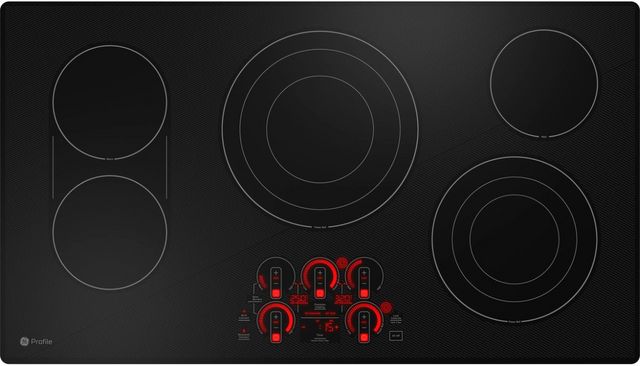 GE Profile™ 36" Black/Stainless Steel Built-In Electric Cooktop 1