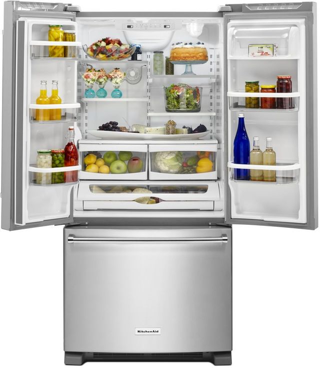 Réfrigérateur à portes françaises de 33 po KitchenAid® de 22,1 pi³ - Acier inoxydable 2
