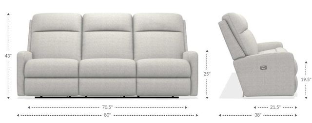 La-Z-Boy® Finley Pewter Leather Power Wall Reclining Sofa 12