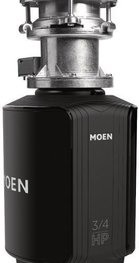 Moen® GX Series 0.75 HP Batch Feed Black Garbage Disposal-1