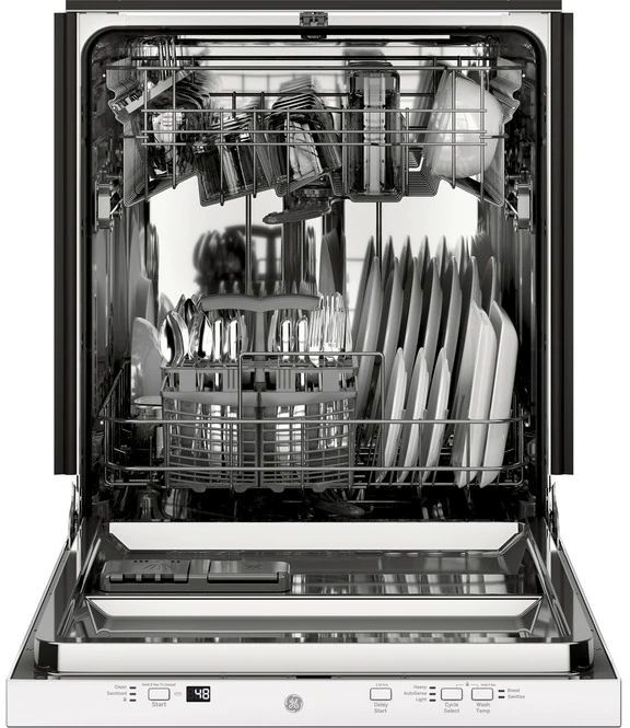 GE® 24" White Built In Dishwasher-2