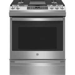 GE® 30" Stainless Steel Slide In Convection Gas Range