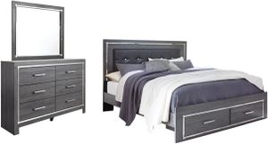 Signature Design by Ashley® Lodanna 3-Piece Gray King Storage Panel Bed Set