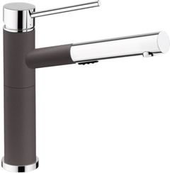 Blanco® Alta Chrome/Cinder 1.8 GPM Compact Kitchen Faucet with Pull-Out Dual Spray